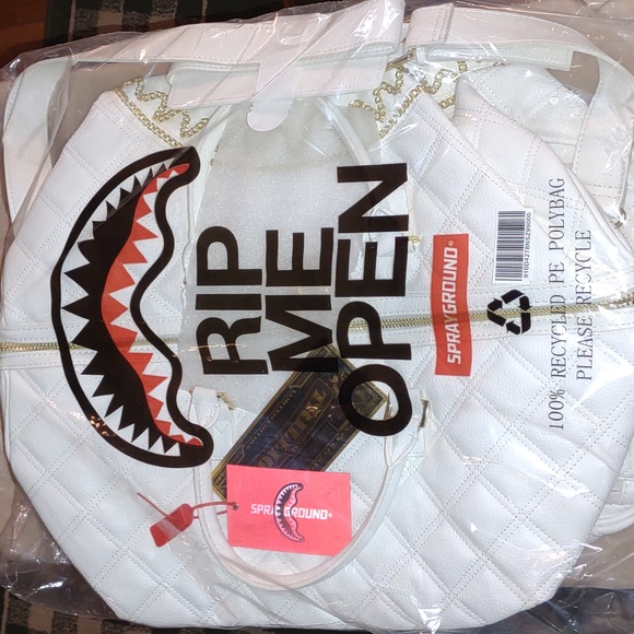 #SPRAYGROUND 💫Rivera Le Blanc Gold Chain Mini Duffle Bag# Cosplay Great! - Picture 15 of 15